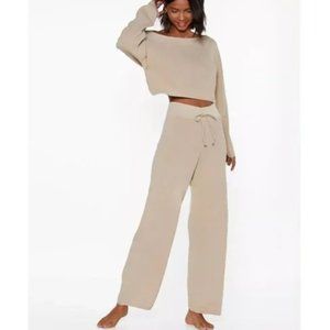 Nasty Gal Slow Down Sweater and Joggers Lounge in Oatmeal